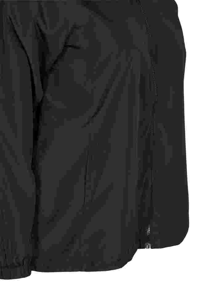 Short jacket with hood and adjustable bottom hem, Black, Packshot image number 3