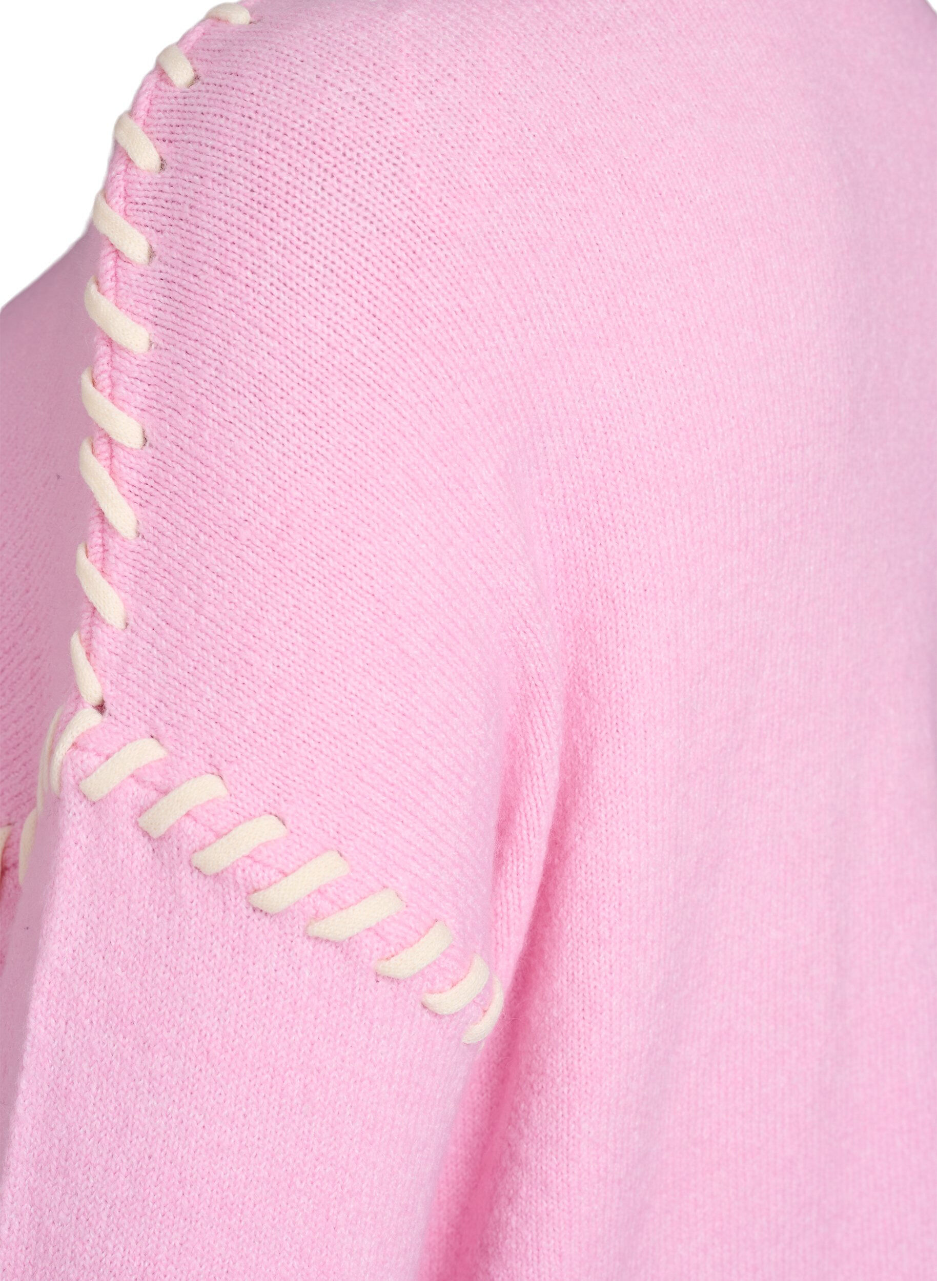 Zizzifashion Jumper with decorative stitching, Pink, Packshot image number 3