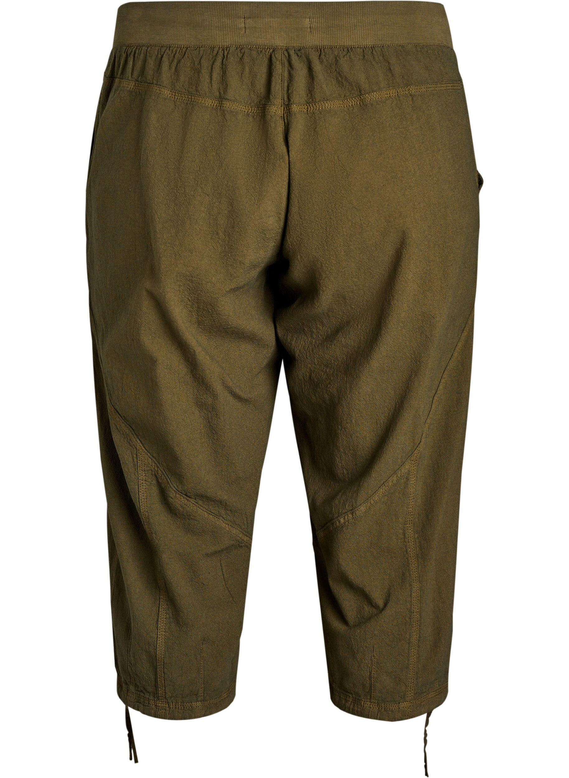 Zizzifashion Cotton Capri trousers, Green, Packshot image number 1