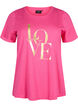 Cotton T-shirt with gold-colored text, R.Sorbet w.Gold Love, Packshot image number 0