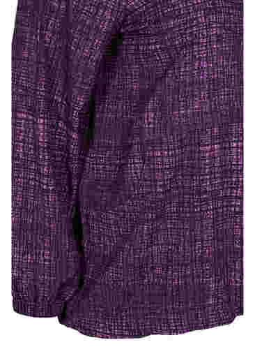 Sports anorak with zipper and pockets, Square Purple Print, Packshot image number 3