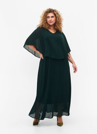 A-line maxi dress with short sleeves, Scarab, Model