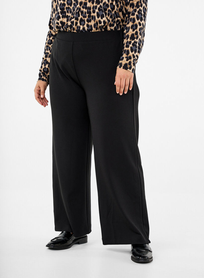 FLASH - Wide-leg trousers, Black, Model image number 2