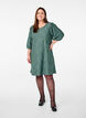 Short dress with texture and 3/4 sleeves, Green, Model image number 1