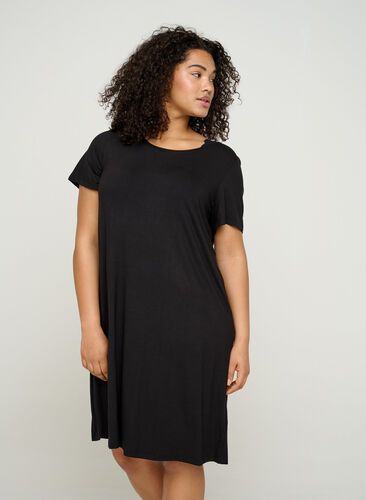 Short-sleeved dress, Black, Model image number 0