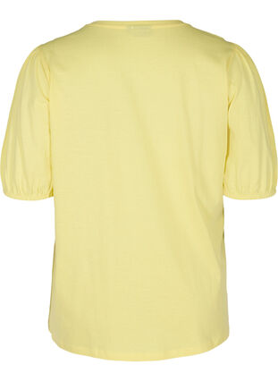 Cotton t-shirt with elbow-length sleeves, Pale Banana, Packshot image number 1