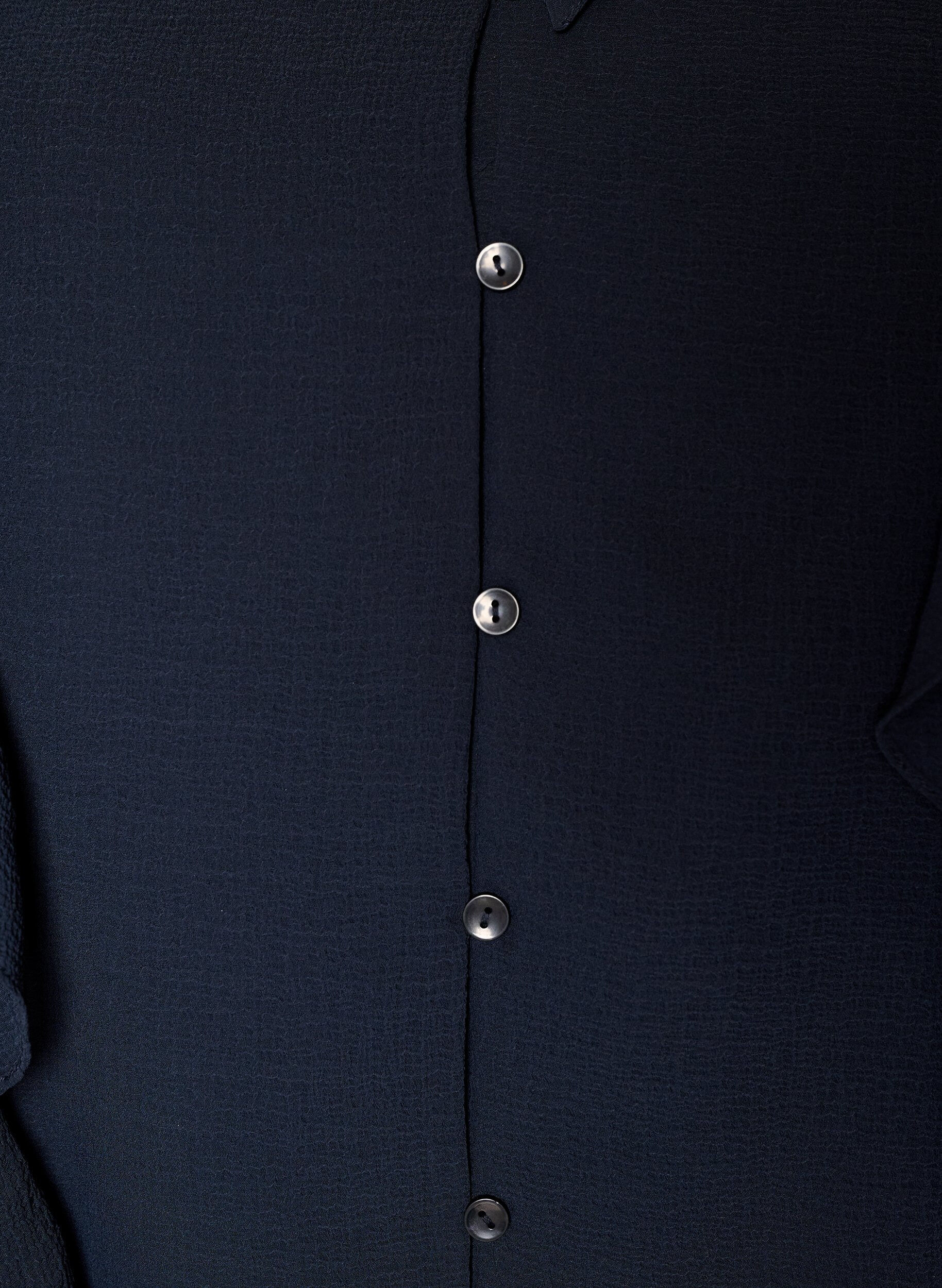 ZizzifashionSheer blouse with ruffles and tie-fastening, Blue, Packshot image number 2