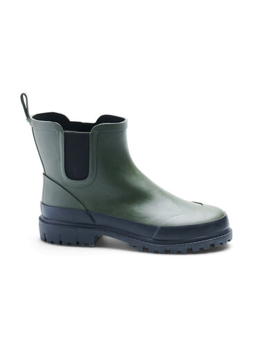 Short rubber boot in wide fit, Army Green/Black, Packshot image number 1