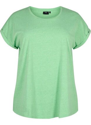 Neon colored cotton t-shirt, Neon Green, Packshot image number 0