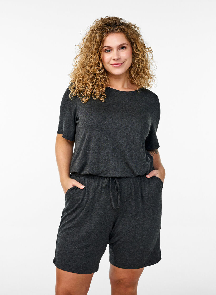 Jumpsuit with short legs, Dark Grey, Model image number 0