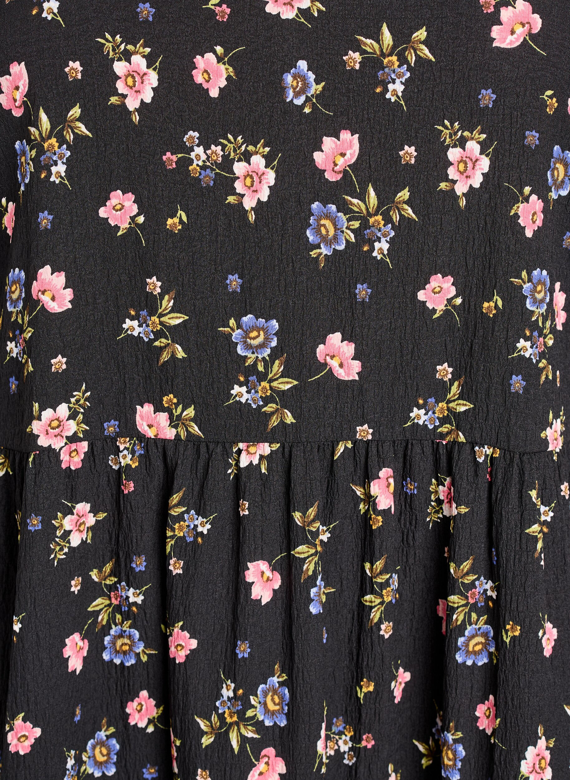 ZizzifashionAnkle-length dress with short sleeves and tiered ruffles, Black, Packshot image number 2