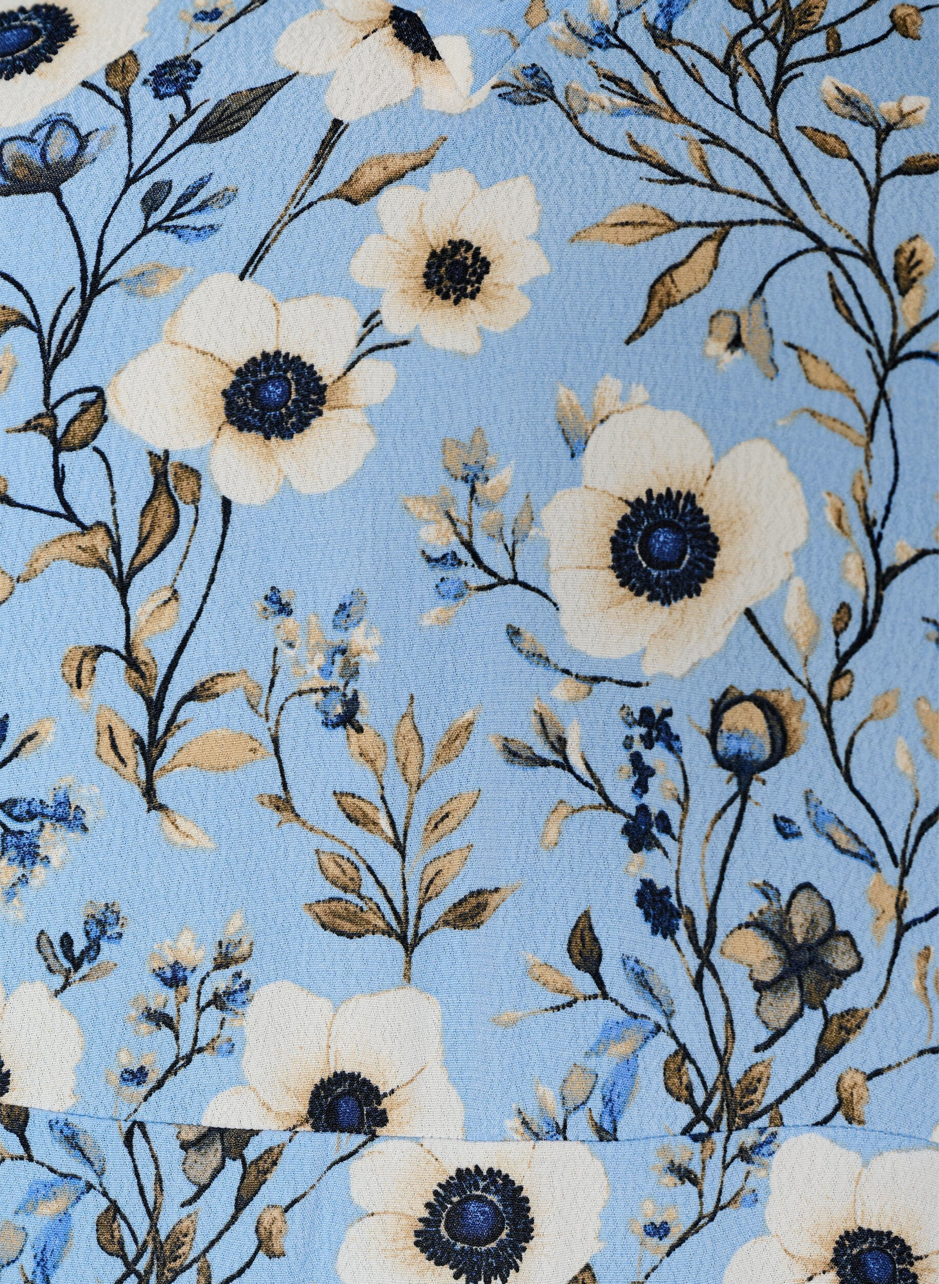 ZizzifashionShort dress with floral print, Blue, Packshot image number 2