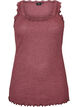 Ribbed top with lace trim, Red, Packshot image number 0