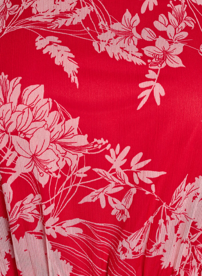 Long chiffon dress with floral print, Red Flower AOP, Packshot image number 2