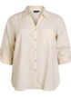 Shirt in linen and viscose with 3/4 sleeves, Beige, Packshot image number 0