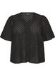 Blouse in broderie anglaise with button fastening, Black, Packshot image number 0