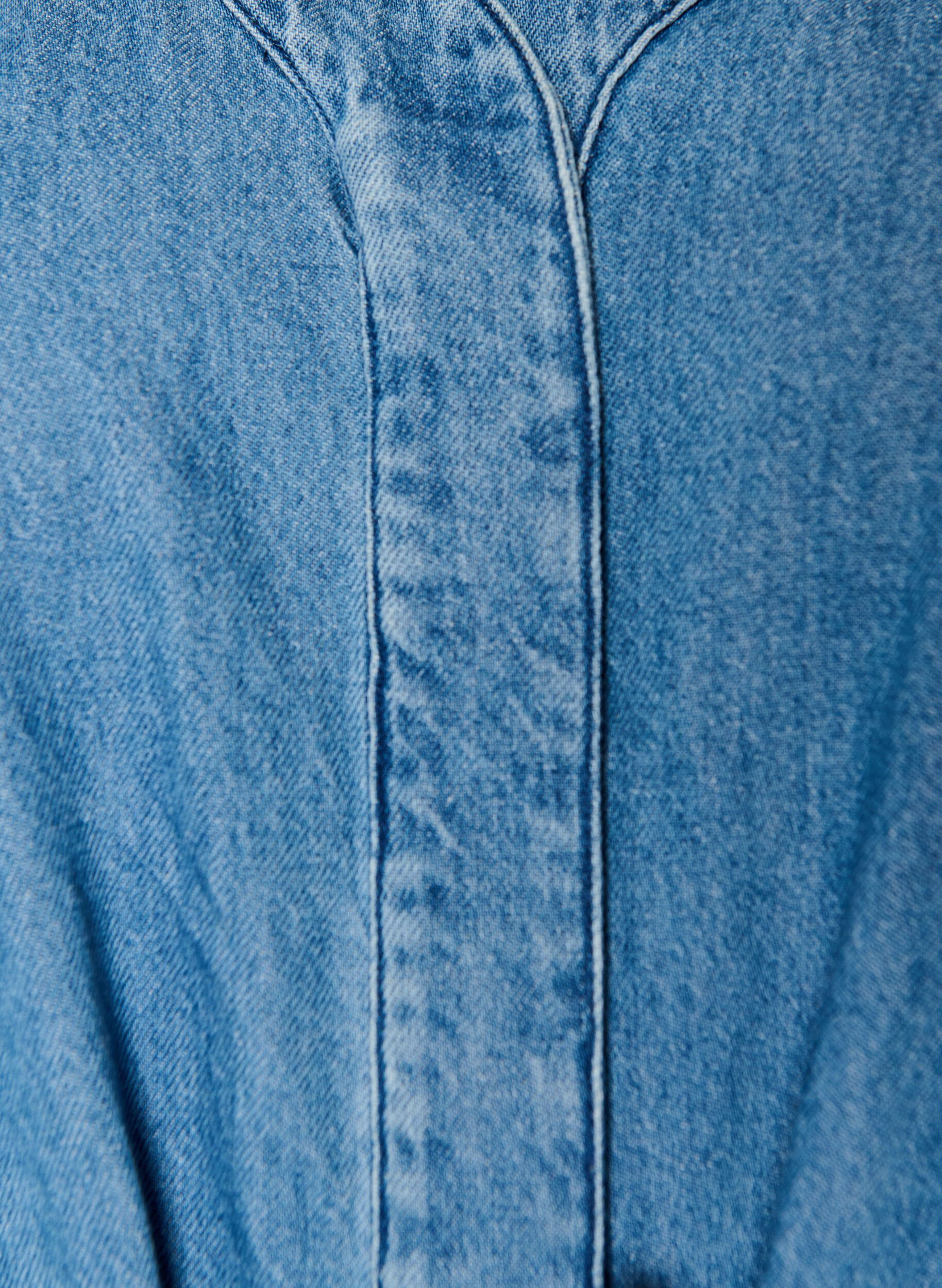 ZizzifashionDenim dress with V-neck and tie-belt, Light Blue, Packshot image number 2