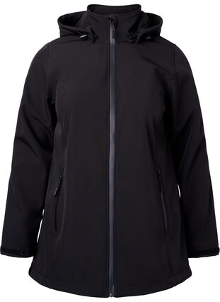 	 Softshell jacket with detachable hood, Black, Packshot image number 0