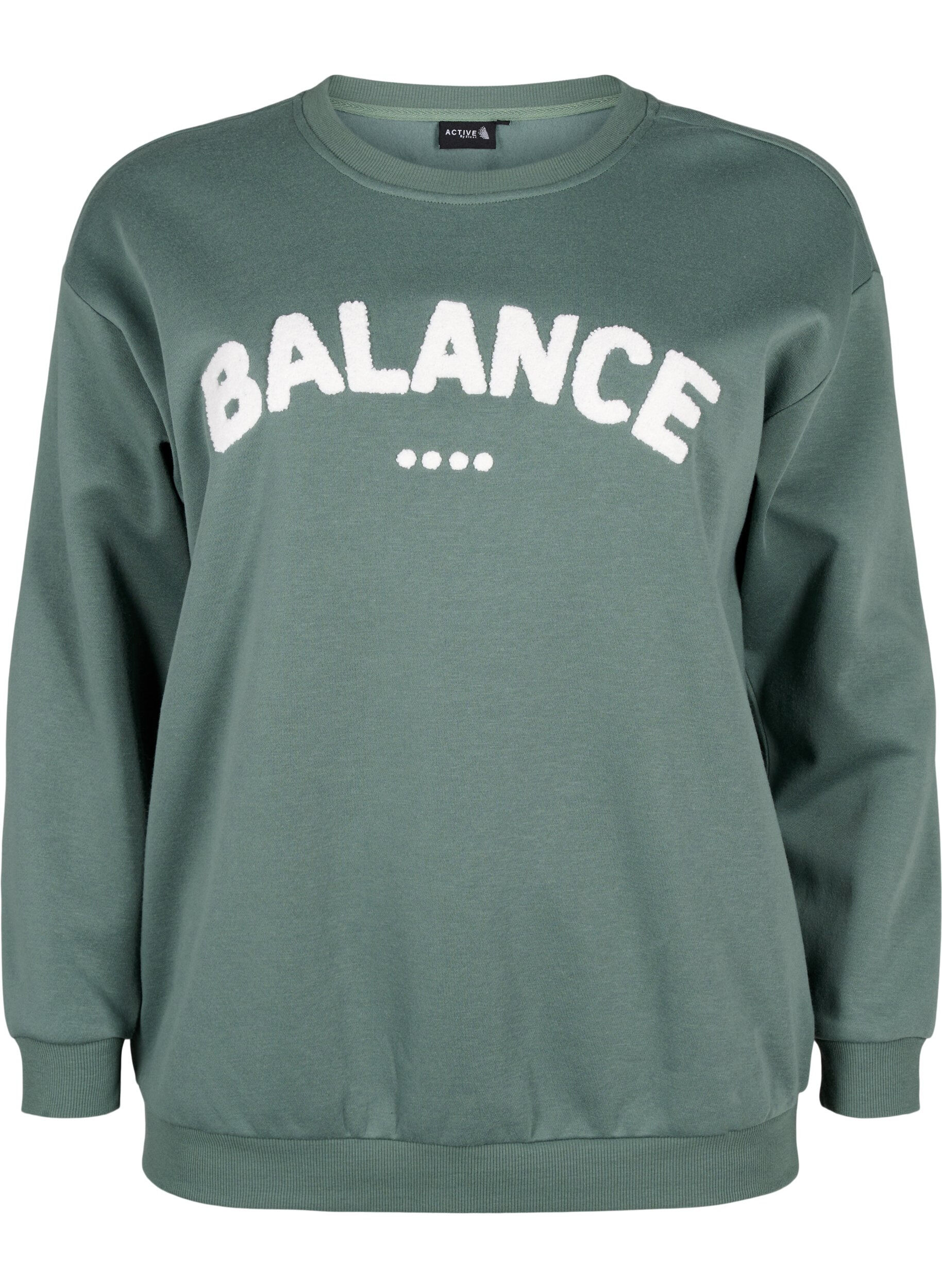 Zizzifashion Sweatshirt with front motif, Green, Packshot image number 0