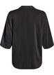 Loose shirt with a v-neck and 3/4 sleeves, Black, Packshot image number 1