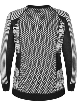 Patterned ski undershirt with wool, Medium Grey Comb, Packshot image number 1