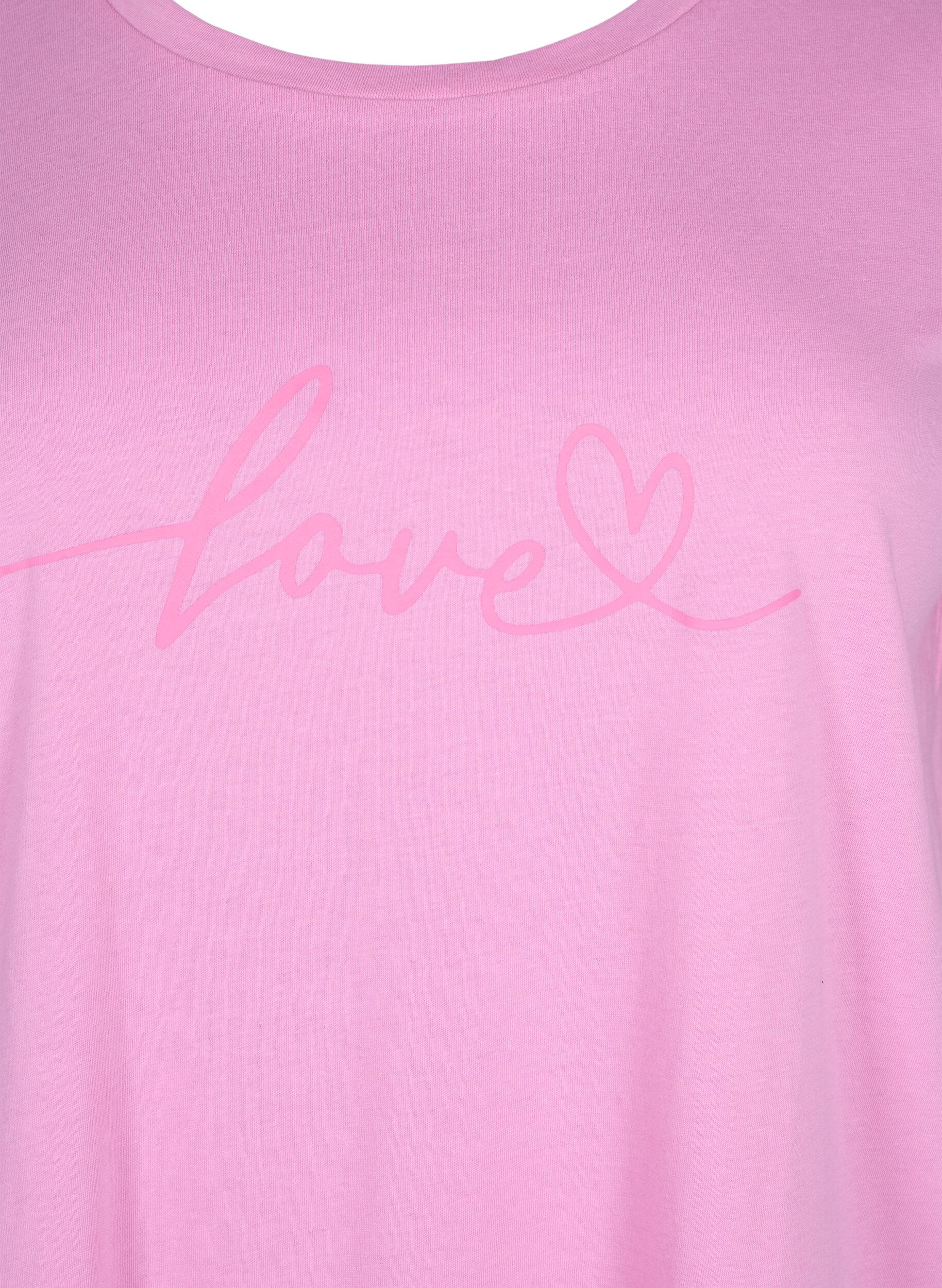 Zizzifashion Crew neck cotton T-shirt with print, RoseBloom W. Love, Packshot image number 2