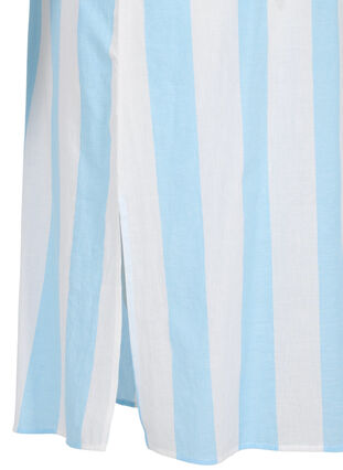 Short-sleeved cotton shirt dress with stripes, Blue Bell Stripe, Packshot image number 3