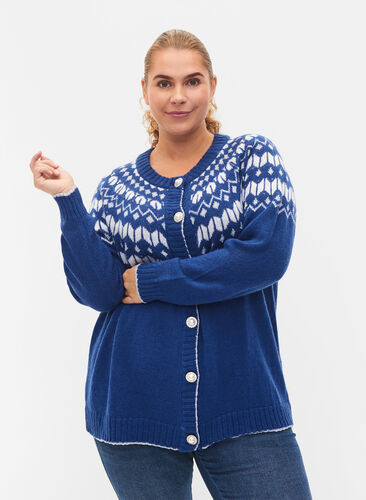Patterned knit cardigan with wool, Surf the web, Model image number 0