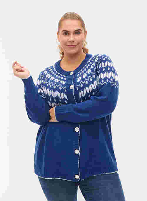 Patterned knit cardigan with wool, Surf the web, Model
