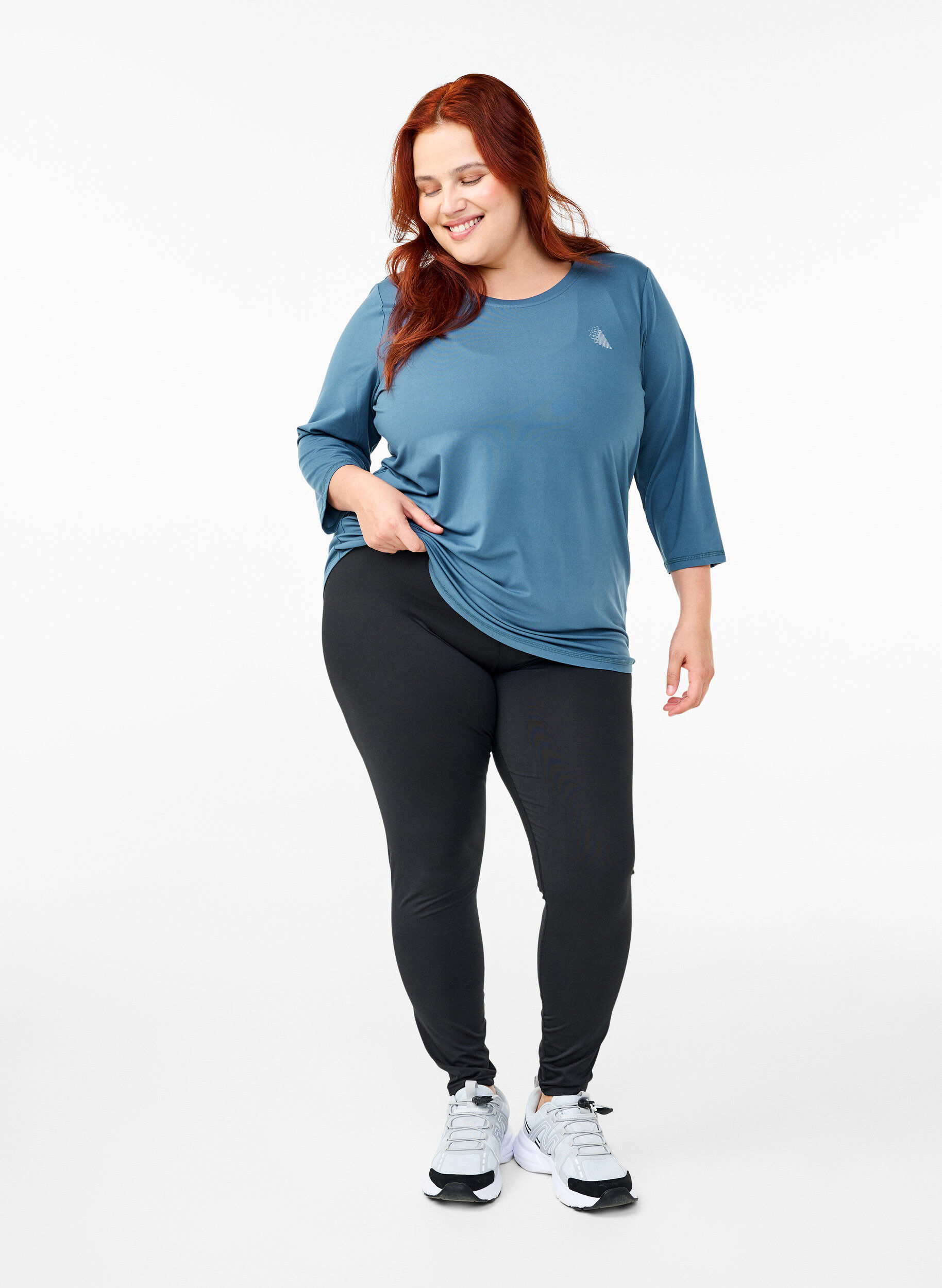 ZizzifashionTraining blouse with 3/4 sleeves, Petrol, Model image number 1
