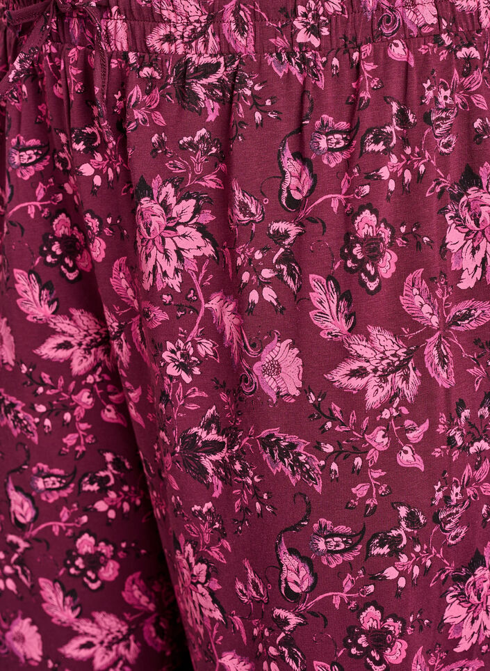 Cotton pyjamas pants with print, Dark Bordeaux, Packshot image number 2