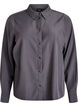 Shirt with collar and press buttons, Grey, Packshot image number 0