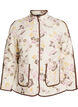 Quilted jacket with buttons and floral print, Beige, Packshot image number 0