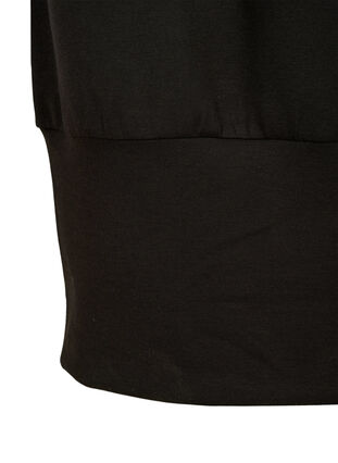 Solid-coloured tunic with 3/4-sleeves, Black, Packshot image number 2