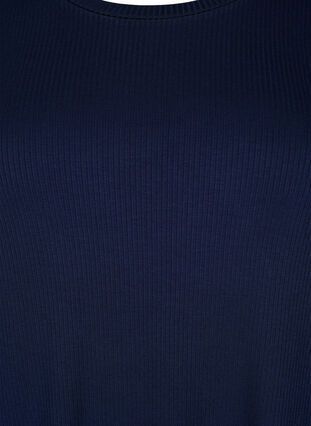 T-shirt in viscose with rib structure, Navy Blazer, Packshot image number 2