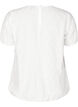 Short-sleeved blouse with textured pattern, Bright White, Packshot image number 1