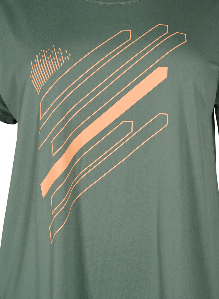 Short sleeve workout t-shirt with print, Laurel W. w. Print, Packshot image number 2