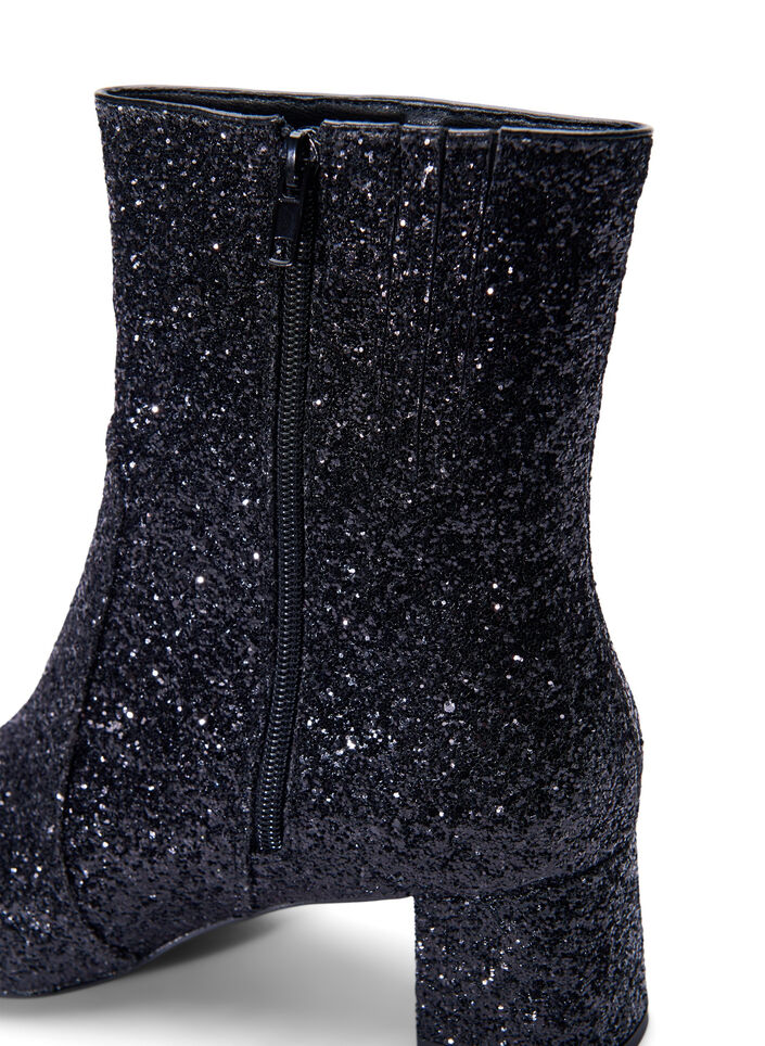 Wide fit - Glitter ankle boot, Black, Packshot image number 2