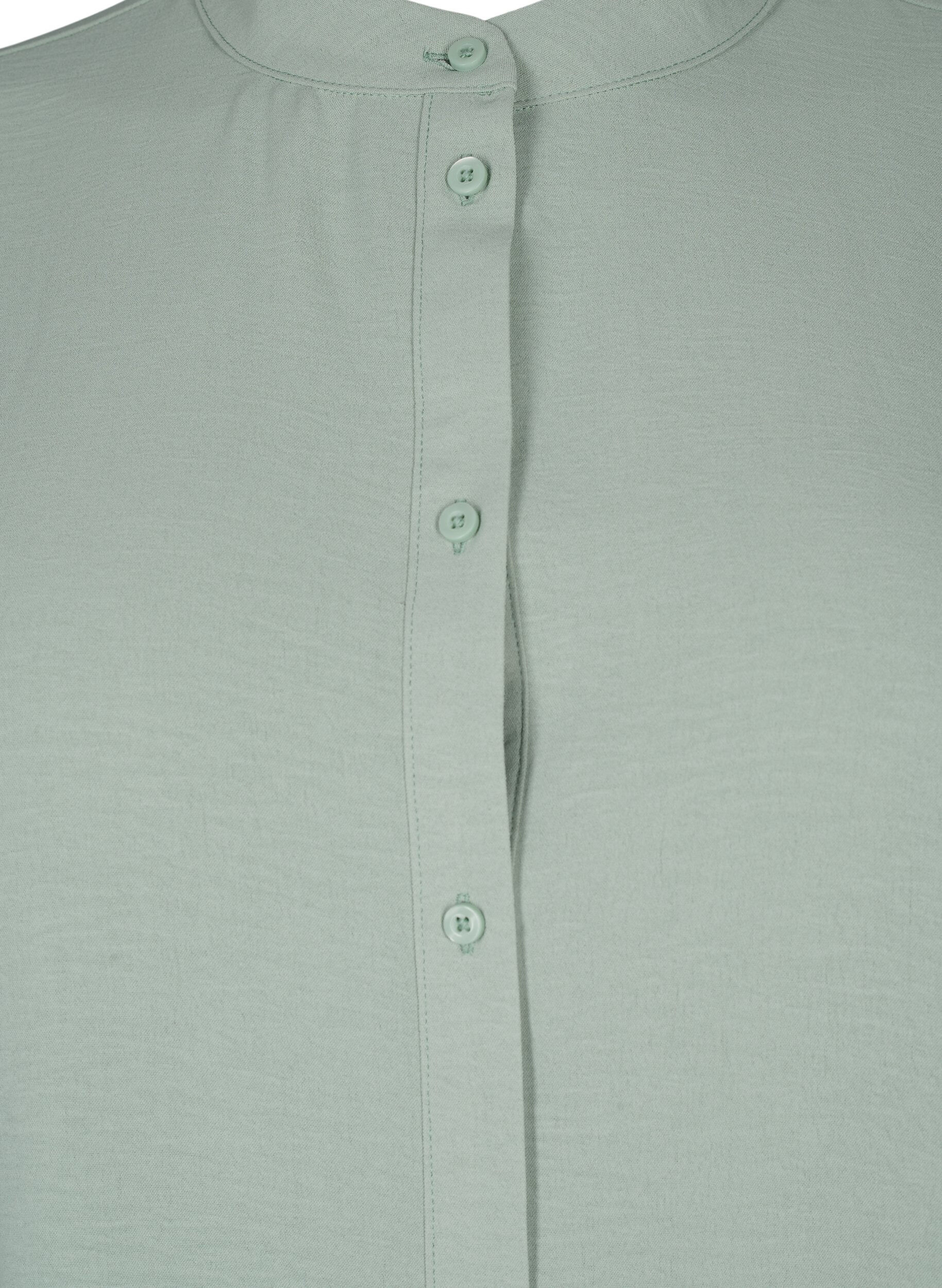 Zizzifashion Shirt blouse with crochet details, Green Bay, Packshot image number 2