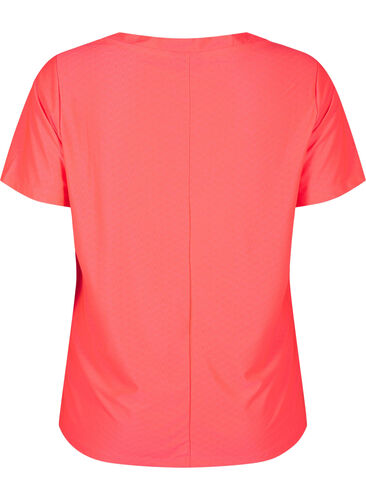 Training t-shirt with v-neck and pattern, Fyring Coral ASS, Packshot image number 1