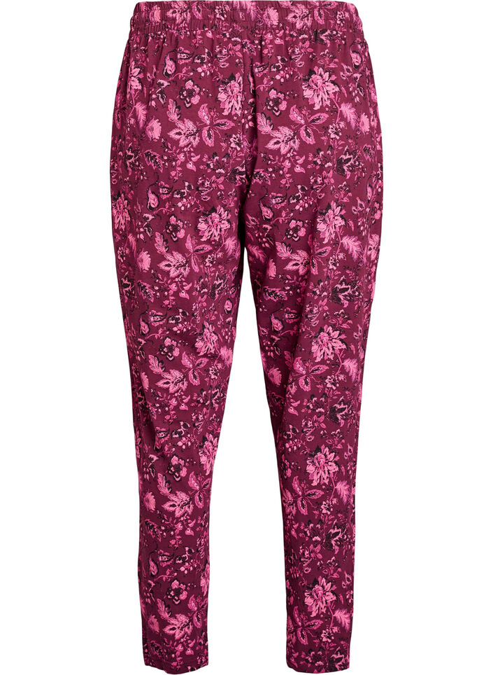 Cotton pyjamas pants with print, Dark Bordeaux, Packshot image number 1