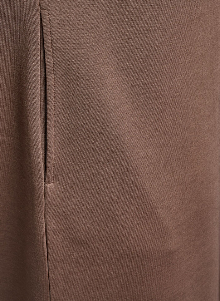 Short sleeve sweat dress in modal mix, Brown, Packshot image number 3