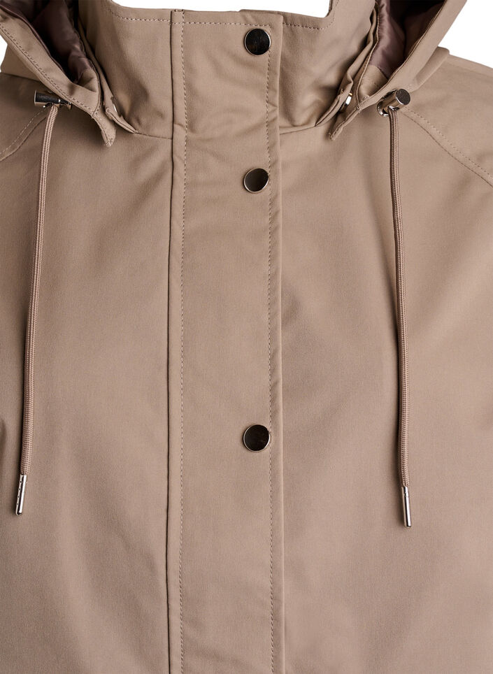 Short spring jacket with detachable hood, Beige, Packshot image number 2
