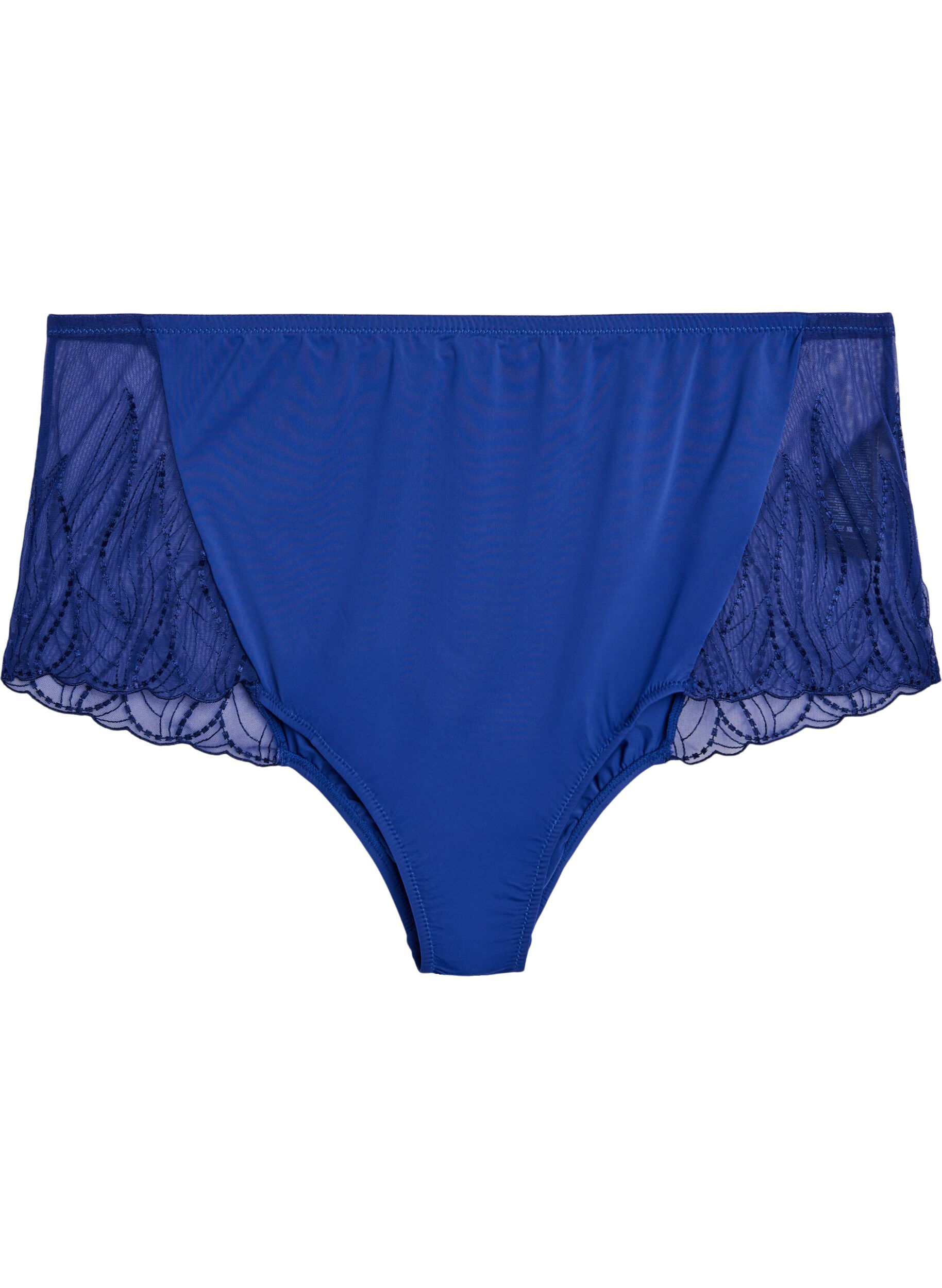 Microfibre hipster panties with lace at the sides
