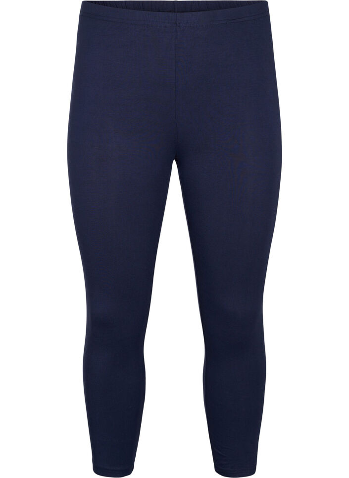 Basic 3/4 leggings in viscose, Blue, Packshot image number 0