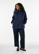 Sweatshirt with high collar and pockets, Blue, Model image number 1