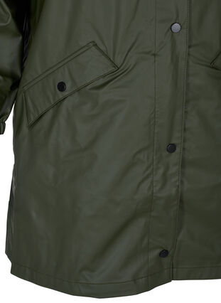 Rain jacket with hood and button fastening, Forest Night, Packshot image number 2