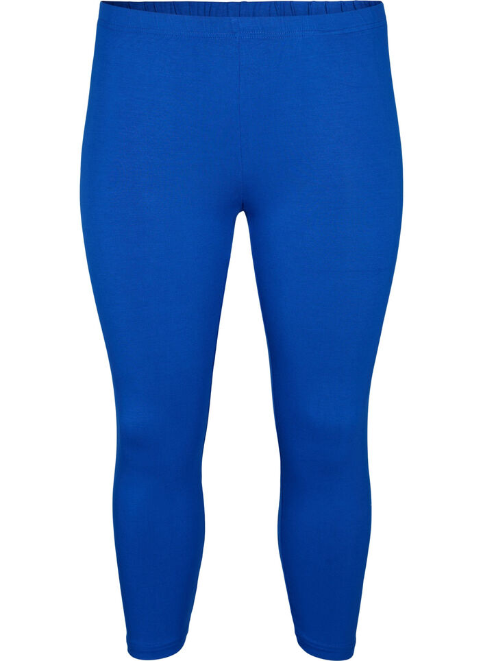 Basic 3/4 leggings in viscose, Blue, Packshot image number 0