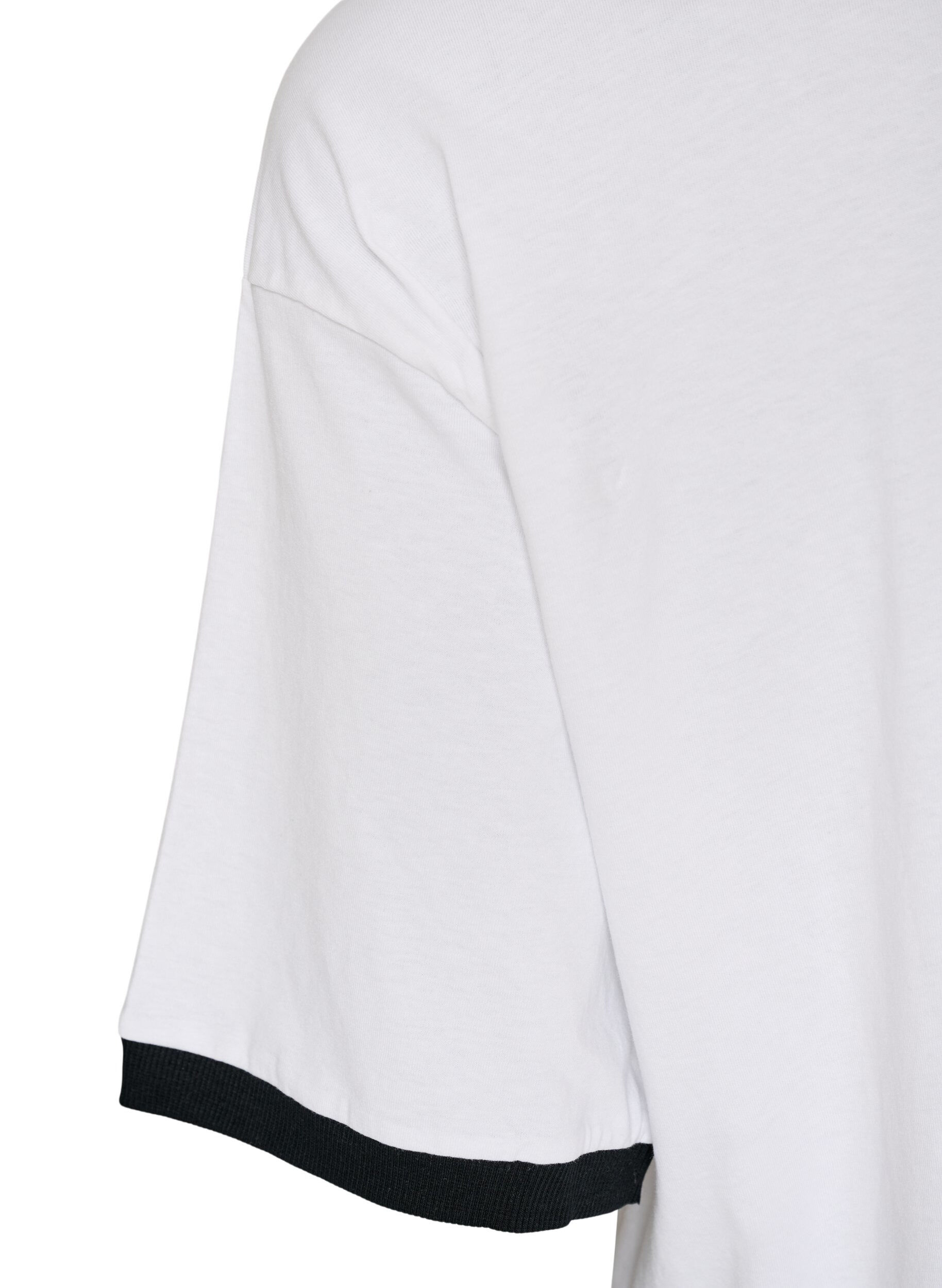 ZizzifashionCotton T-shirt with text print and boxy fit, White, Packshot image number 3