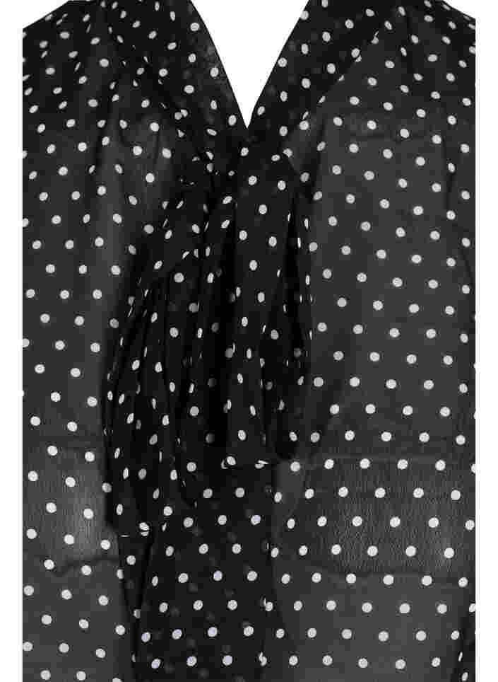 Dotted collar with tie detail, Black w. White , Packshot image number 2